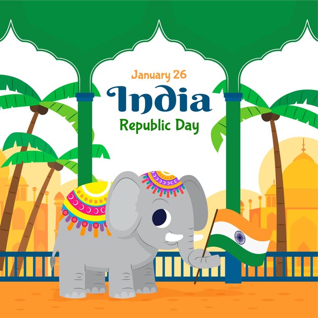 Concepto de diseño plano del día de la República India