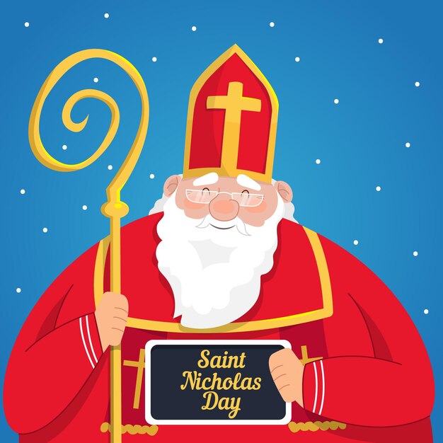 Concepto de diseño plano del día de san nicolás