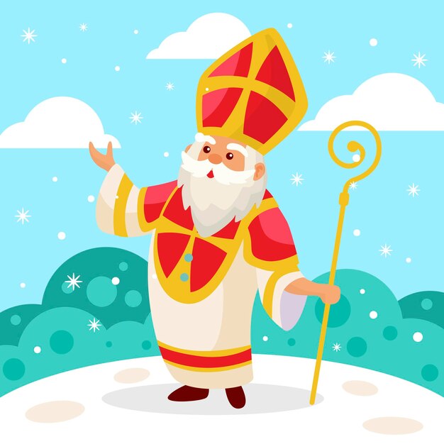 Concepto de diseño plano del día de san nicolás