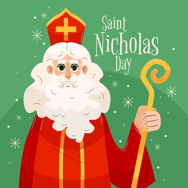 Concepto de diseño plano del día de san nicolás