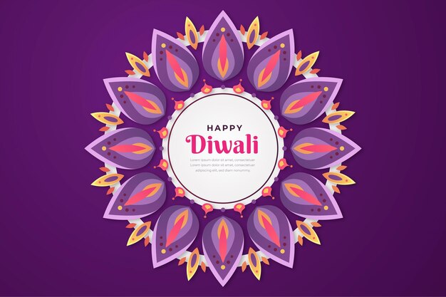 El concepto de diseño plano de Diwali