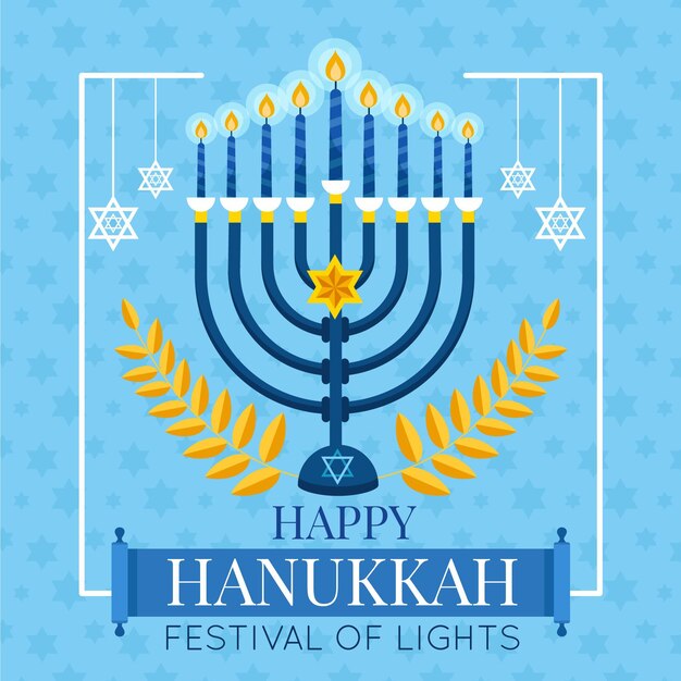Concepto de diseño plano de hanukkah