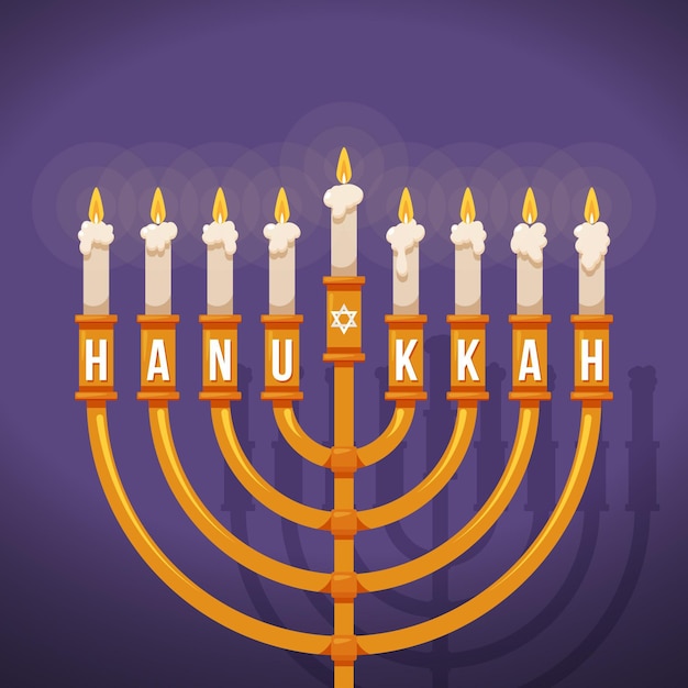 Vector gratuito concepto de diseño plano de hanukkah