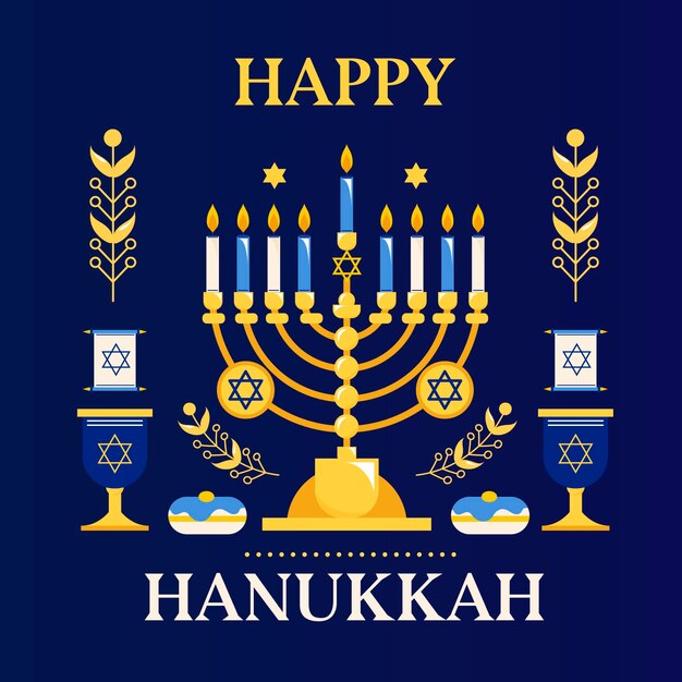 Concepto de diseño plano de hanukkah