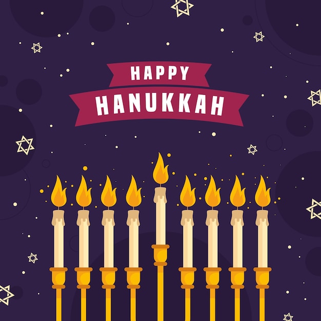 Concepto de diseño plano de hanukkah