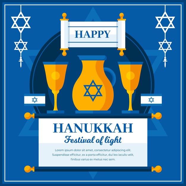 El concepto de diseño plano de Hanukkah