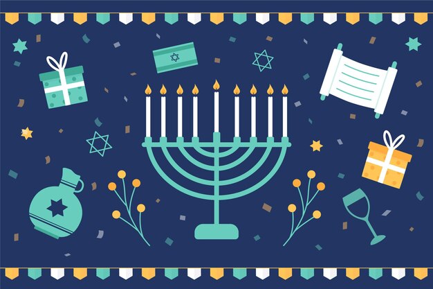 Concepto de diseño plano de hanukkah