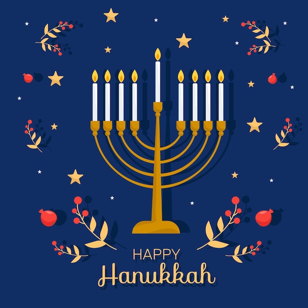 Concepto de diseño plano de hanukkah