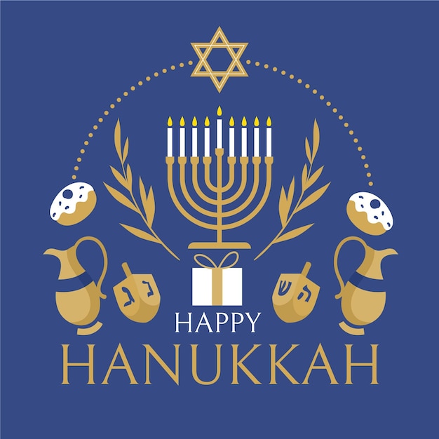 Concepto de diseño plano de hanukkah