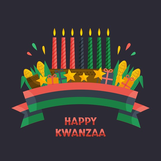 Concepto de diseño plano kwanzaa
