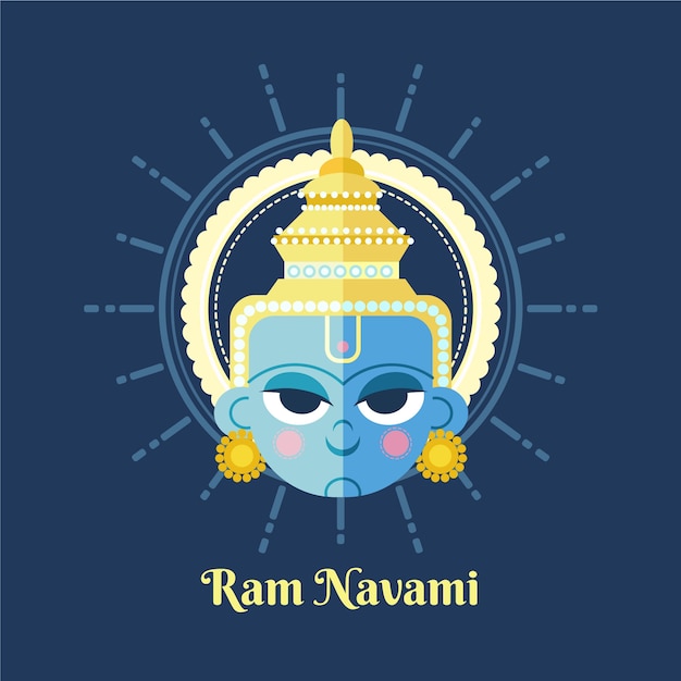 Vector gratuito concepto de diseño plano ram navami