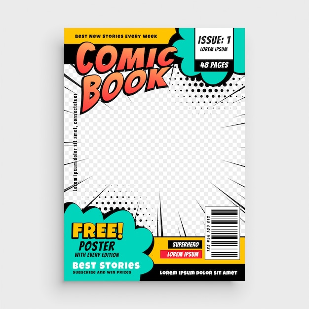 Concepto de diseño de portada de página de cómic