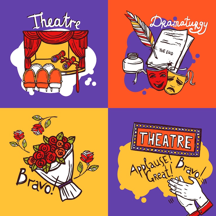Vector gratuito concepto de diseño de teatro