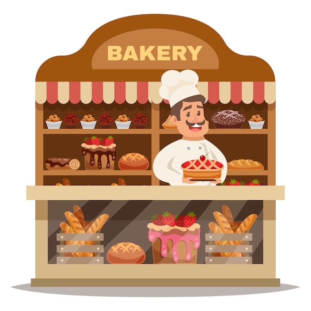 Vector gratuito concepto de diseño de la tienda de panadería