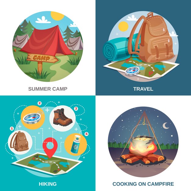 Concepto de diseño de viajes de verano