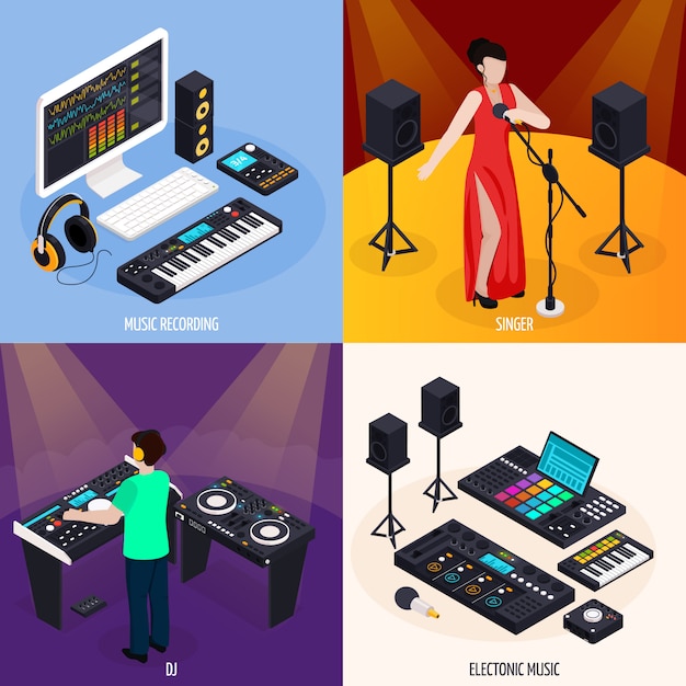 Vector gratuito concepto de diseño de vida de músicos