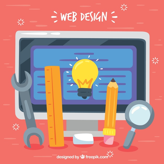 Concepto de diseño web con diseño plano