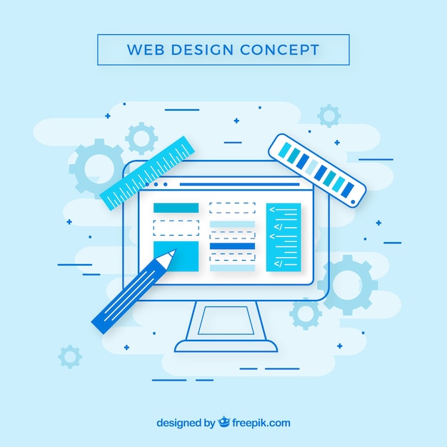 Concepto de diseño web con diseño plano