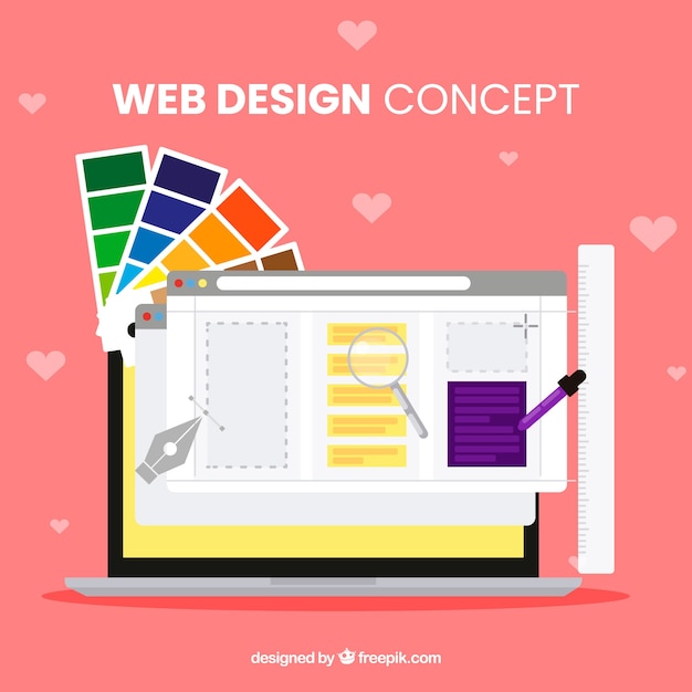Concepto de diseño web con diseño plano