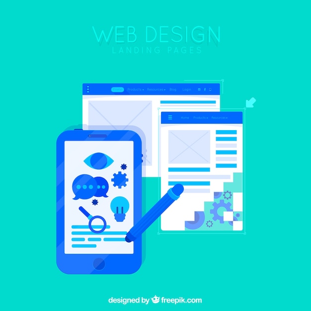 Concepto de diseño web para la página de destino