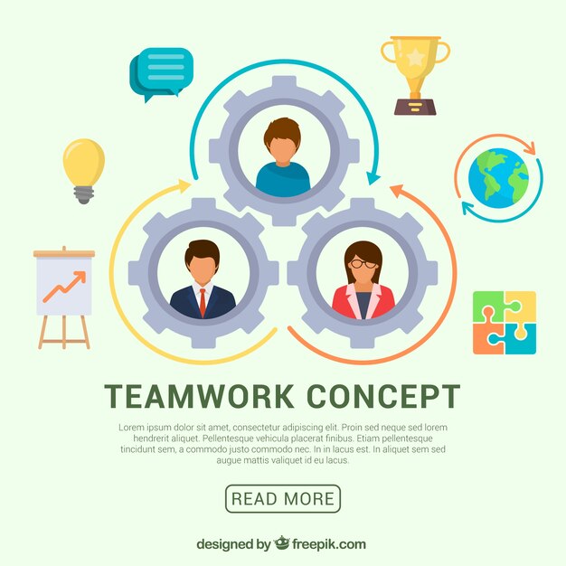 Concepto divertido de trabajo en equipo