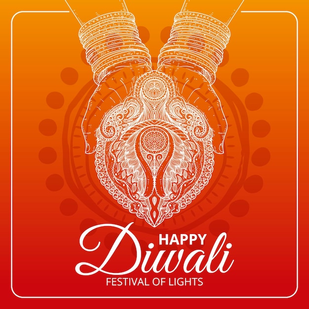 Concepto de diwali dibujado a mano