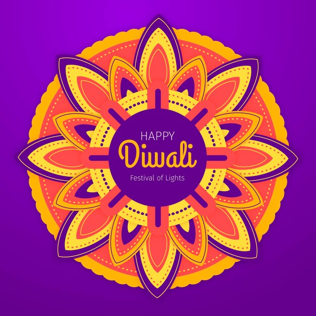 Concepto de diwali de diseño plano