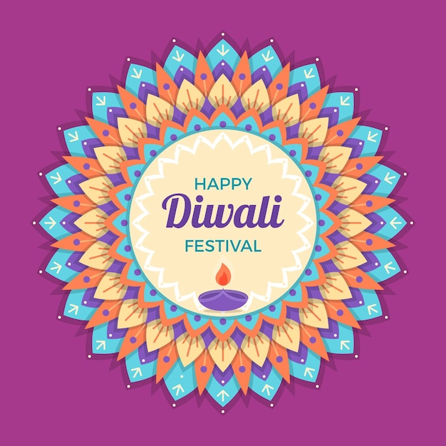 Concepto de diwali en diseño plano