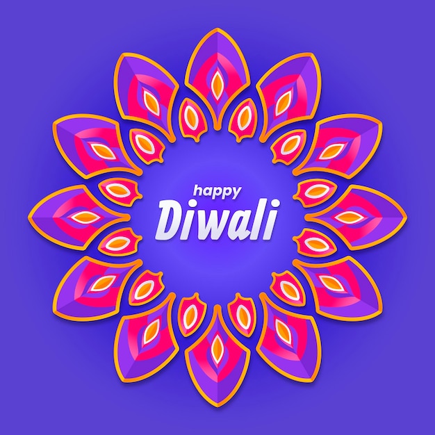 Concepto de diwali de diseño plano