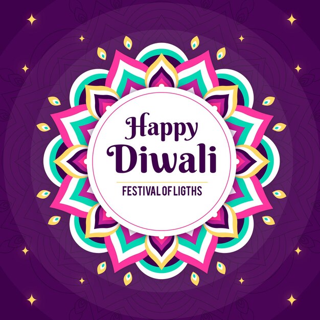 Concepto de Diwali en el diseño plano