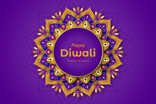 Concepto de diwali de diseño plano