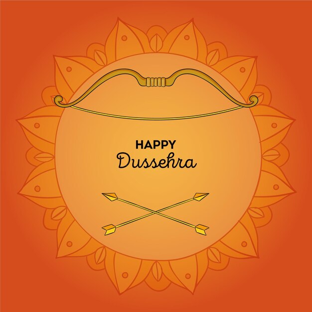 Concepto dussehra dibujado a mano