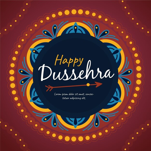 Concepto dussehra dibujado a mano