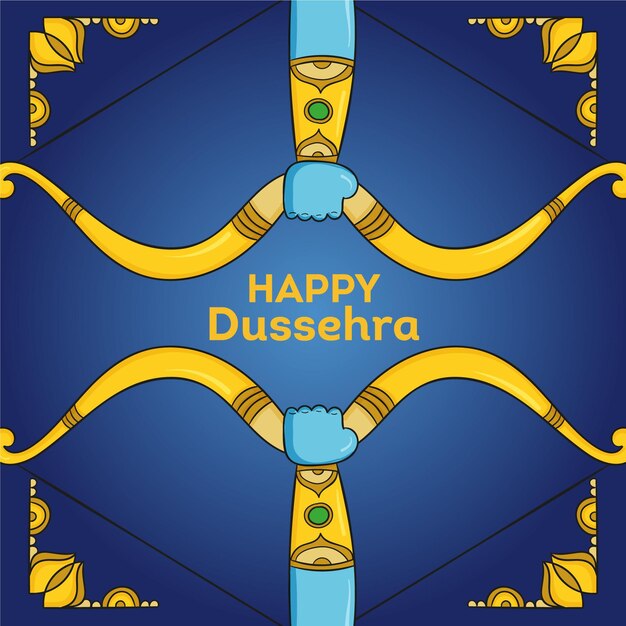 Concepto dussehra dibujado a mano