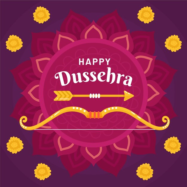 Concepto dussehra dibujado a mano