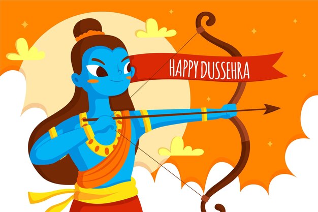 Concepto de dussehra en diseño plano