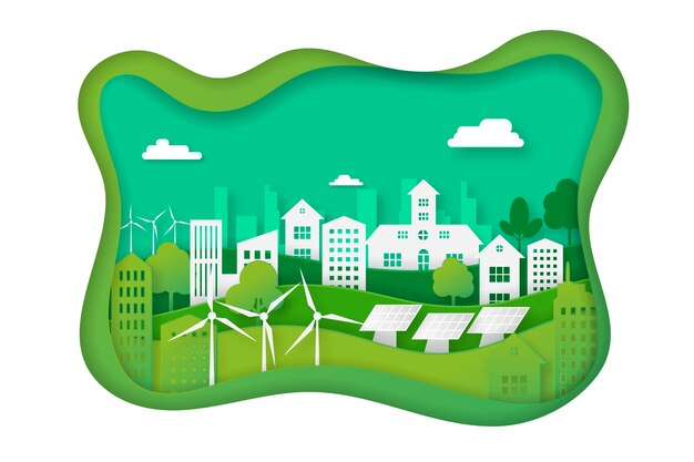 Concepto de ecología en papel