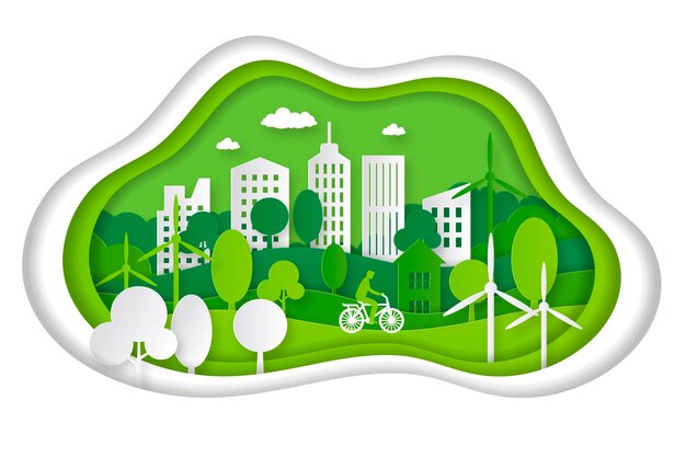 Concepto de ecología en papel