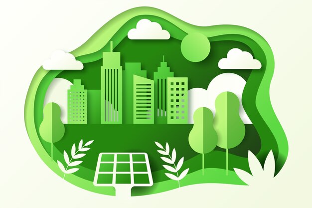 Concepto de ecología en papel