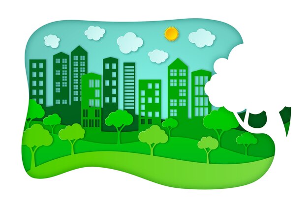 Concepto de ecología en papel