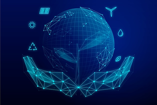 Vector gratuito concepto de ecología tecnológica