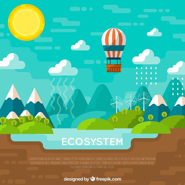 Concepto del ecosistema con globo