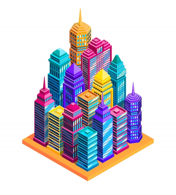 Vector gratuito concepto de edificios de la ciudad