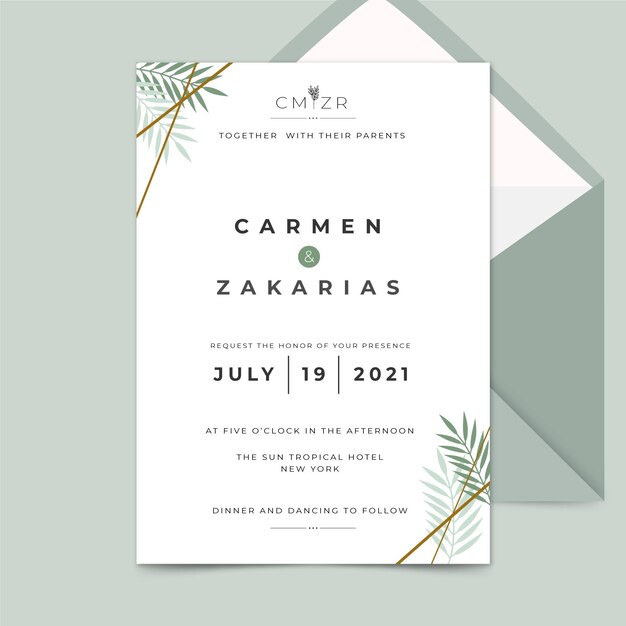 Concepto de editor con invitación de boda