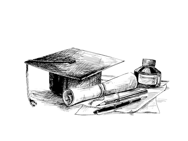 Concepto de educación Ilustración de vector de boceto dibujado a mano