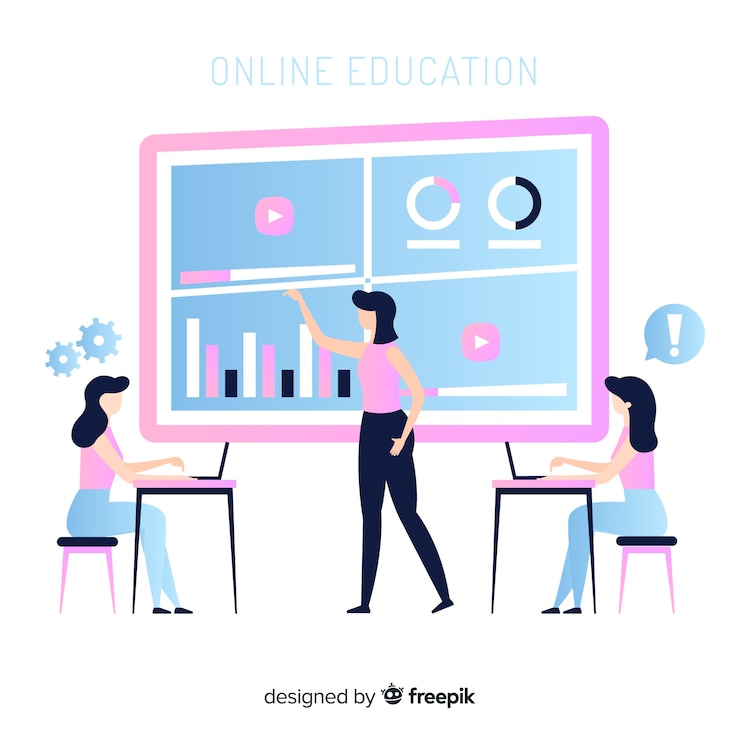Vector gratuito concepto de educación en línea