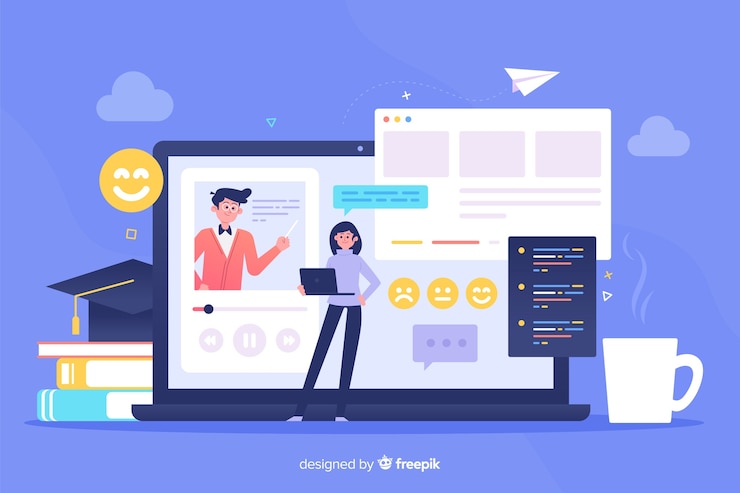 Vector gratuito concepto de educación en línea