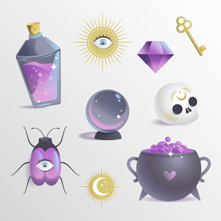 Vector gratuito concepto de elementos esotéricos
