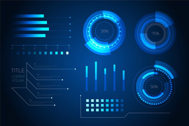 Concepto de elementos de infografía futurista