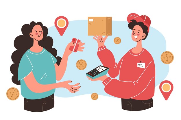 Concepto de entrega dibujado a mano